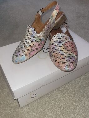 Jo&Coco Multicolor Woven Slingback Flats